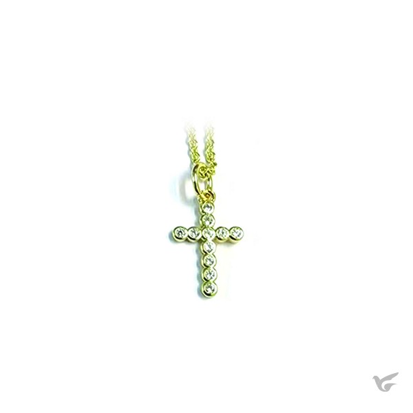 Productafbeelding: voorkant van Necklace Crystal Cross small gold