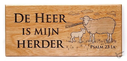 Productafbeelding: voorkant van Wandbord psalm 23:1a 22x10cm