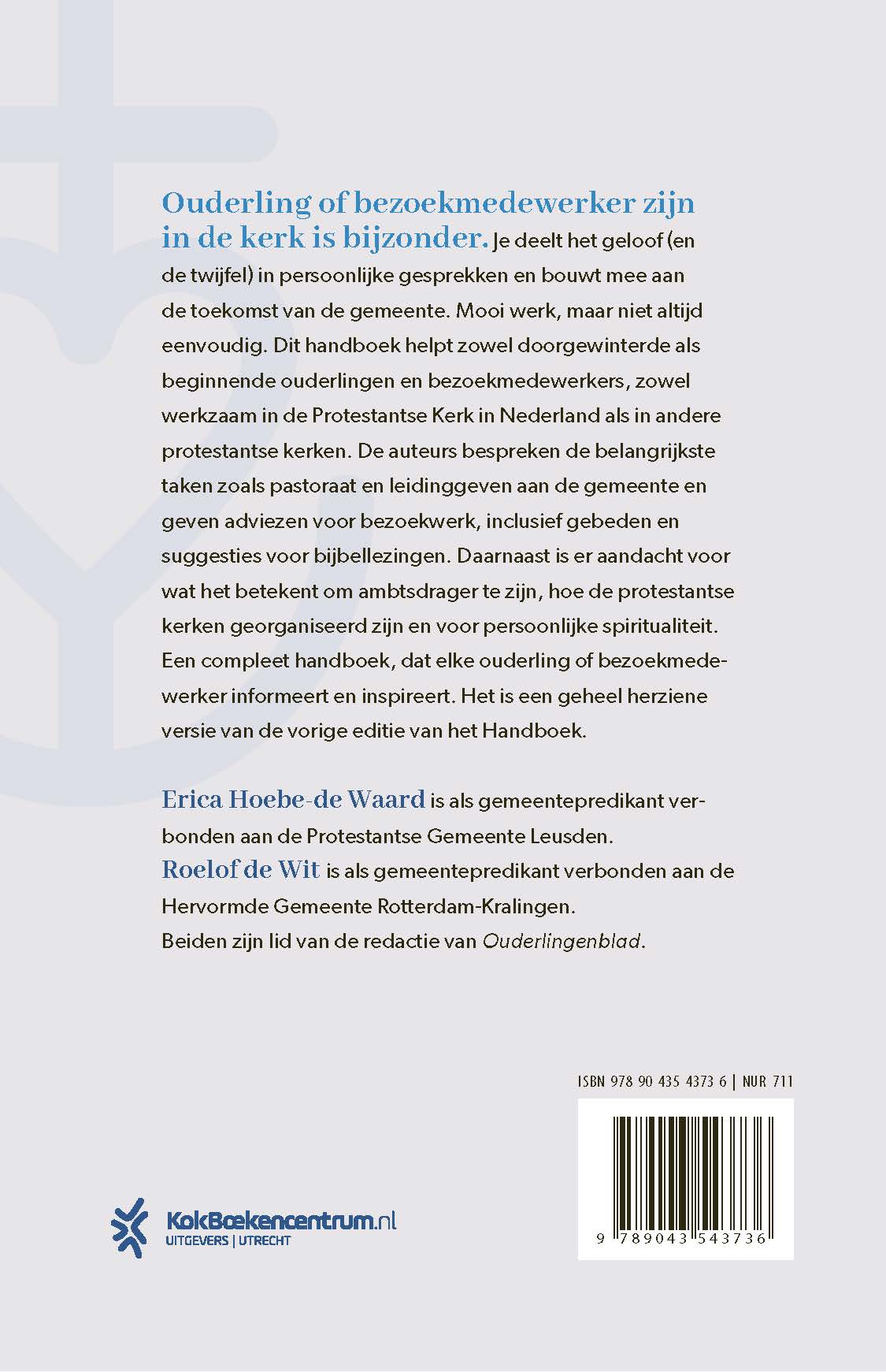 Productafbeelding: achterkant van Handboek voor de ouderling en bezoekmedewerker